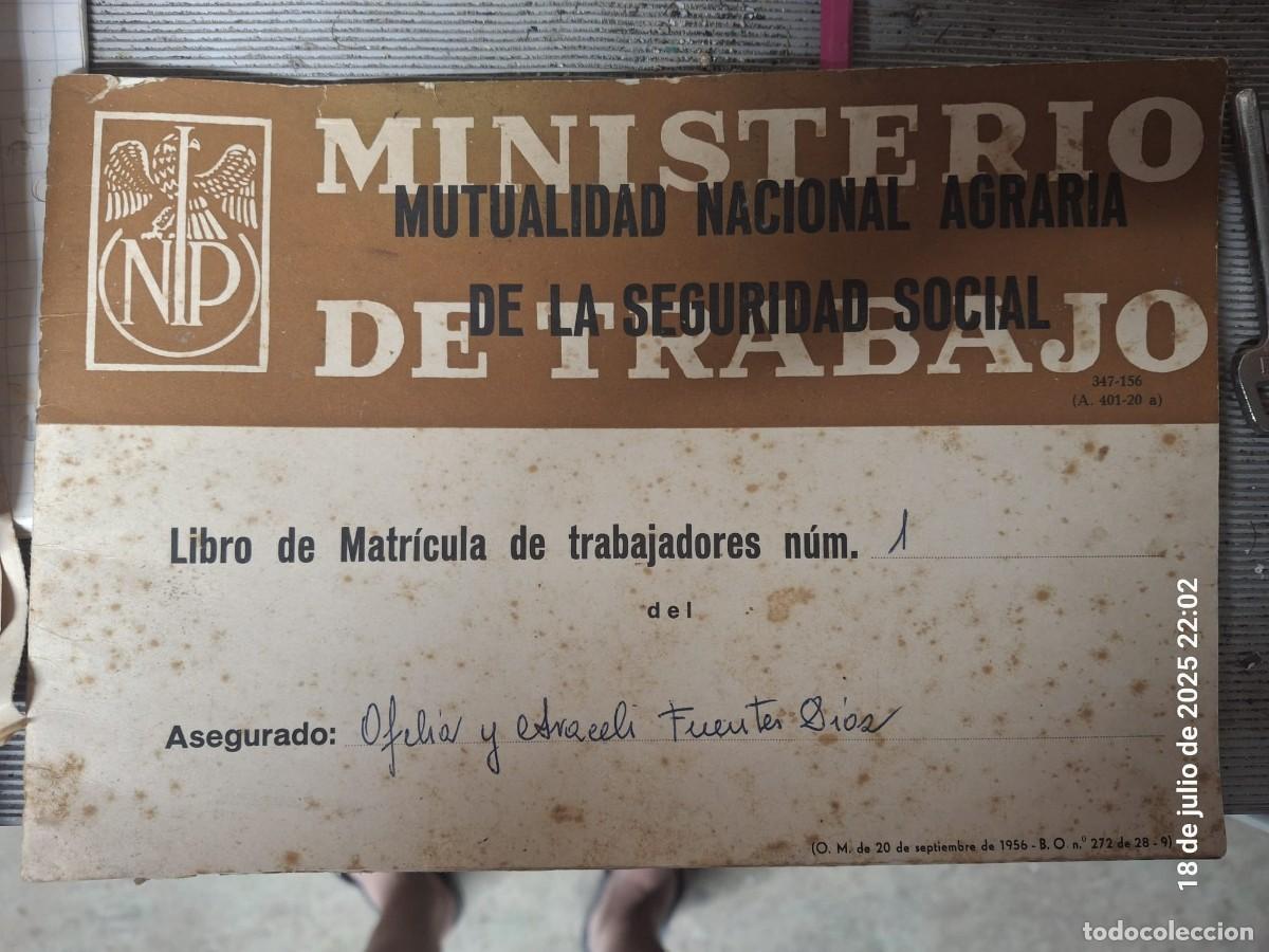 Documents Anciens: Antiguo libro Ministerio Trabajo Mutualidad Nacional Agraria Seguridad Social 1969