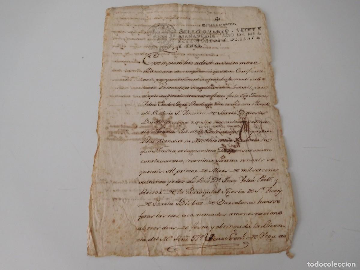 Documentos antiguos: Documento en lat&iacute;n a&ntilde;o 1783 - Foto 2