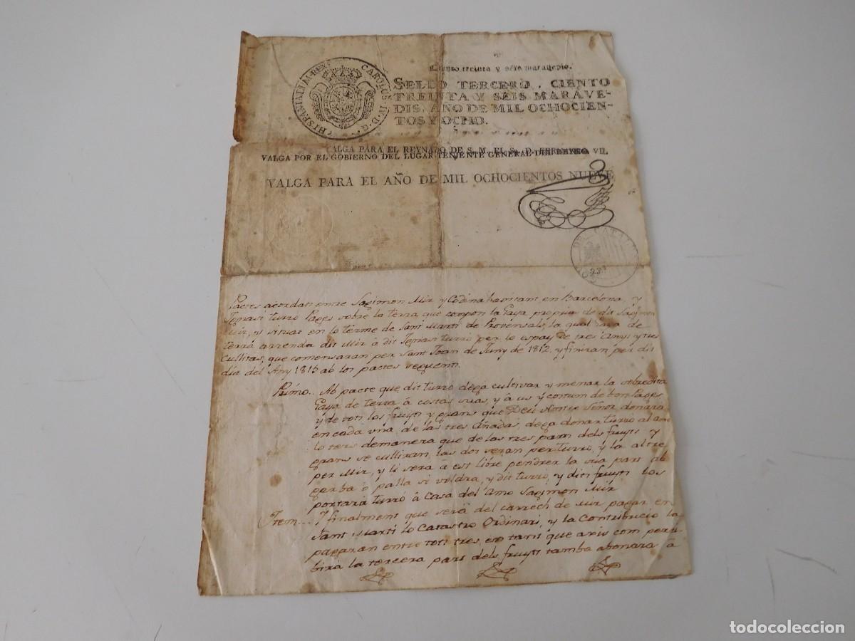 Documentos antiguos: Documento Barcelona a&ntilde;o 1808 - Foto 2