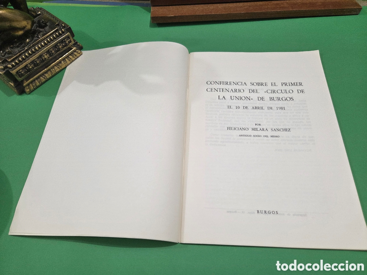 Documentos antiguos: &rdquo;&rdquo;CONFERENCIA SOBRE EL PRIMER CENTENARIO DEL CIRCULO DE LA UNION DE BURGOS&rdquo;&rdquo;...1981........... - Foto 4