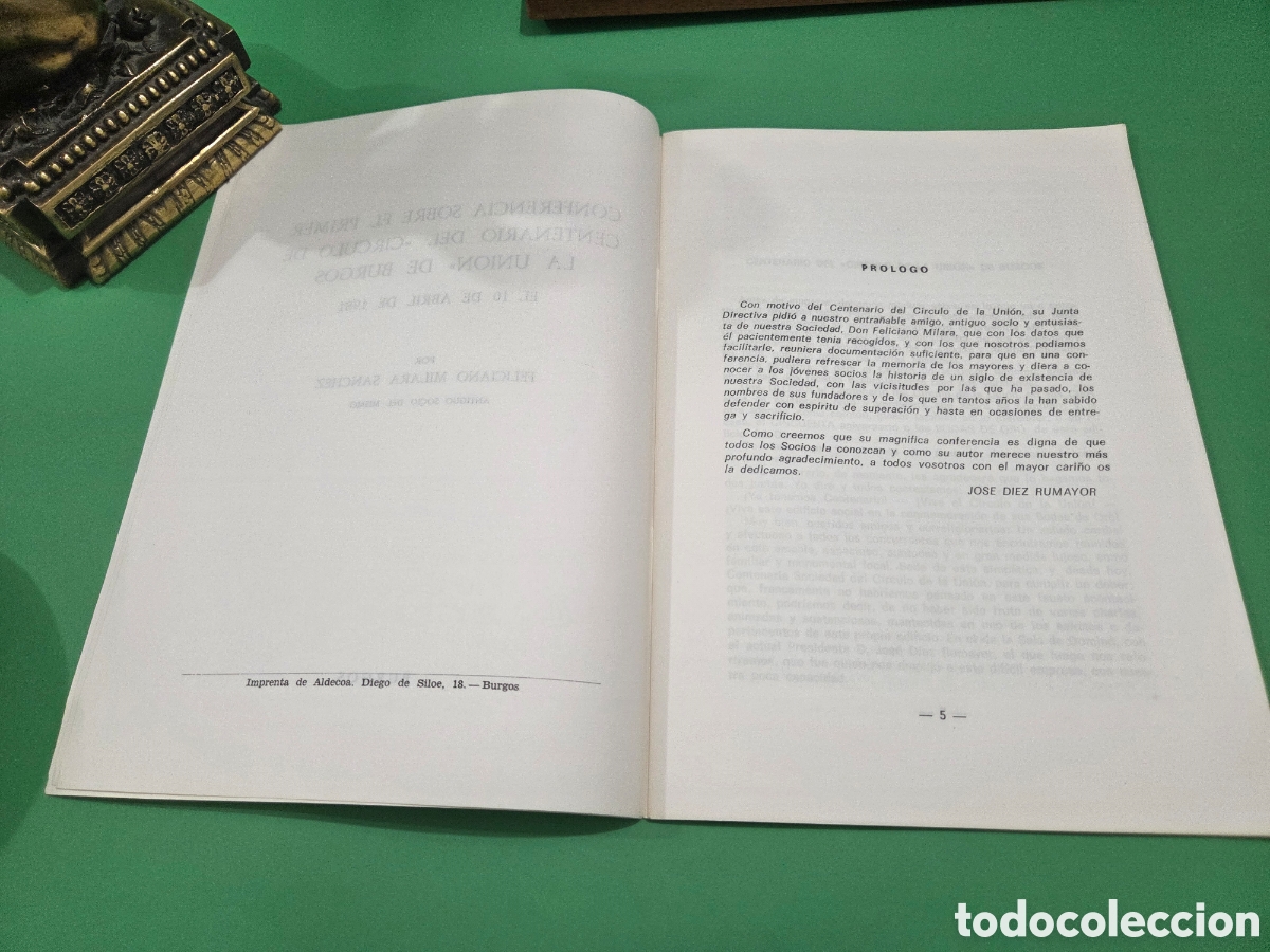 Documentos antiguos: &rdquo;&rdquo;CONFERENCIA SOBRE EL PRIMER CENTENARIO DEL CIRCULO DE LA UNION DE BURGOS&rdquo;&rdquo;...1981........... - Foto 5