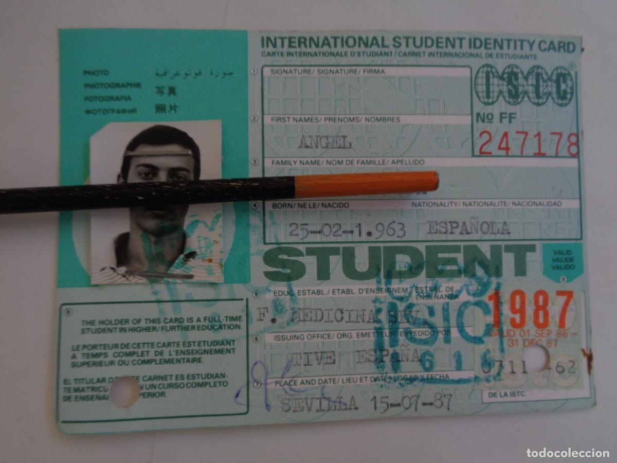 Documents Anciens: CARNET DE ESTUDIANTE INTERNACIONAL . ESPA&Ntilde;OL DE MEDICINA . SEVILLA , 1987