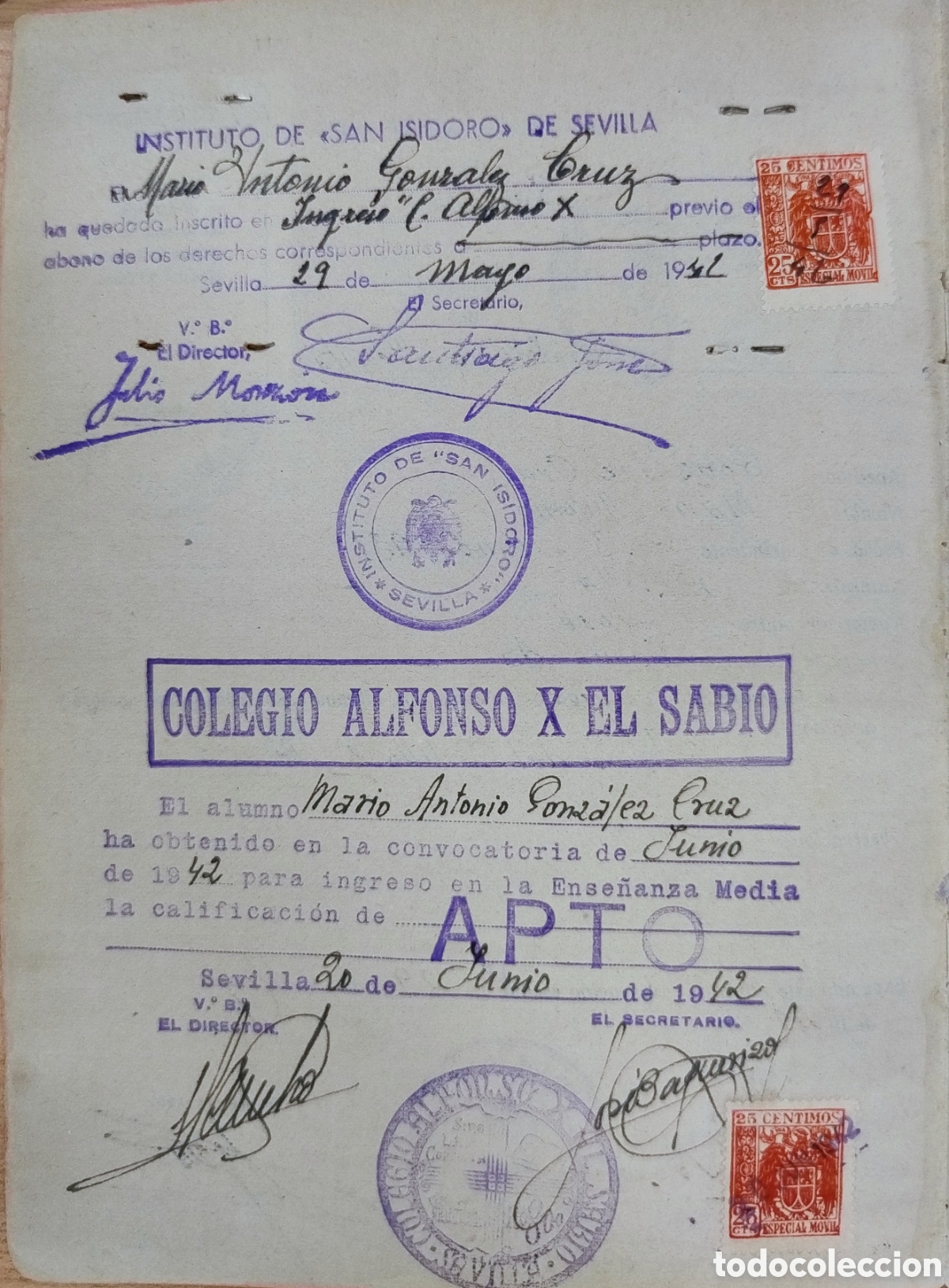 Documentos antiguos: Libro de calificaci&oacute;n escolar. 1941-1954 - Foto 2