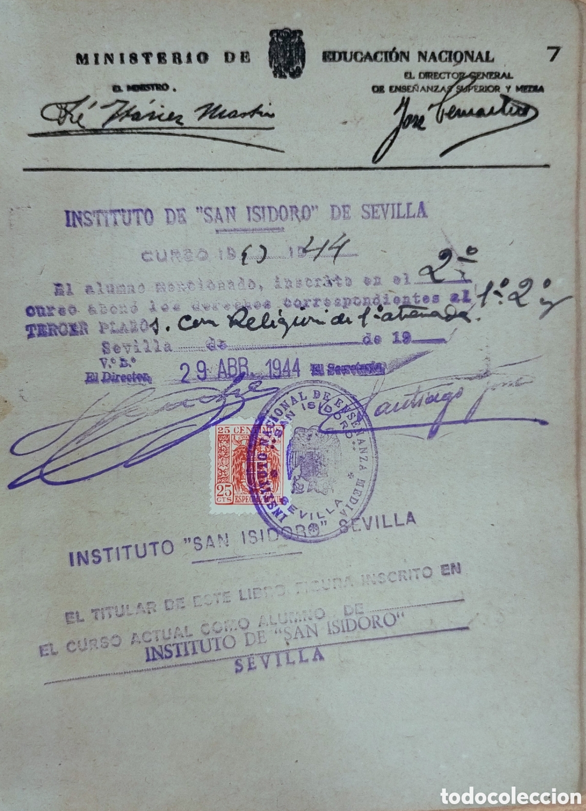 Documentos antiguos: Libro de calificaci&oacute;n escolar. 1941-1954 - Foto 3