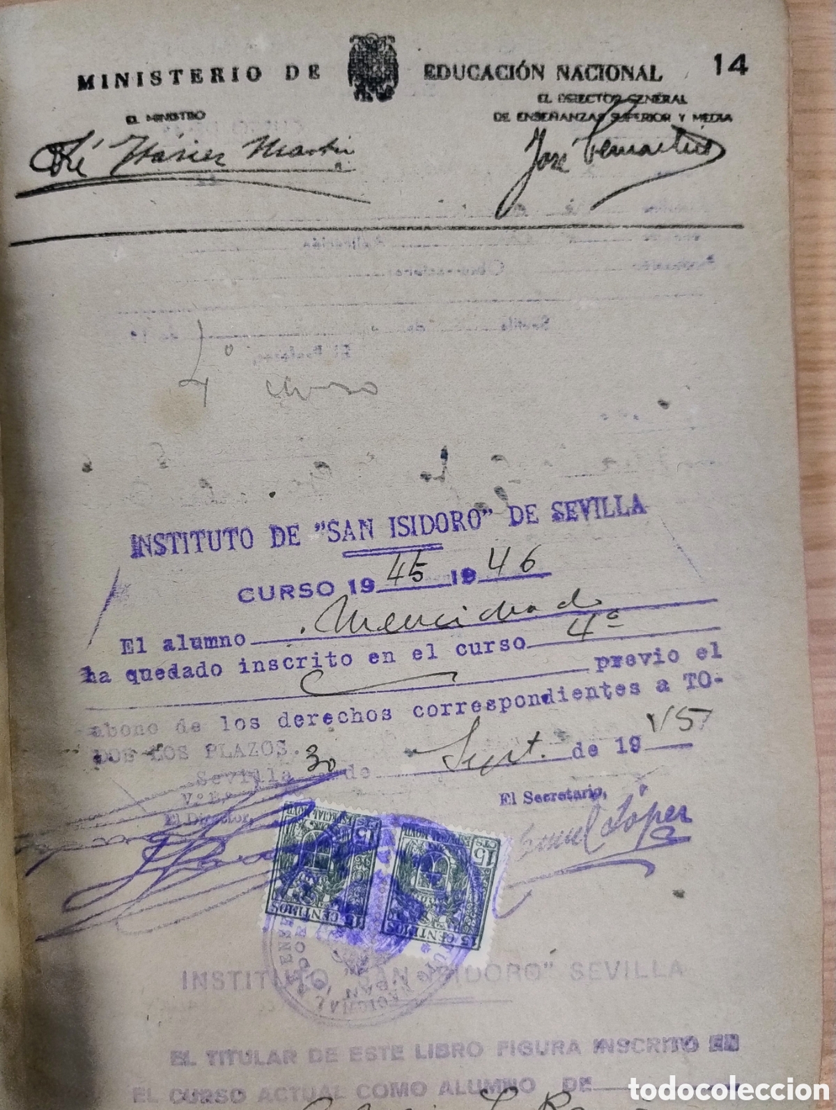 Documentos antiguos: Libro de calificaci&oacute;n escolar. 1941-1954 - Foto 4