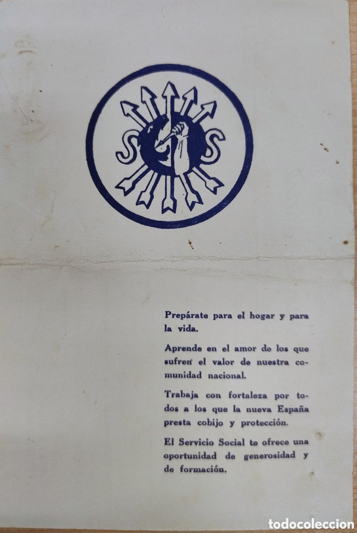 Documentos antiguos: TARJETA AUXILIO SOCIAL. 1942 - Foto 2