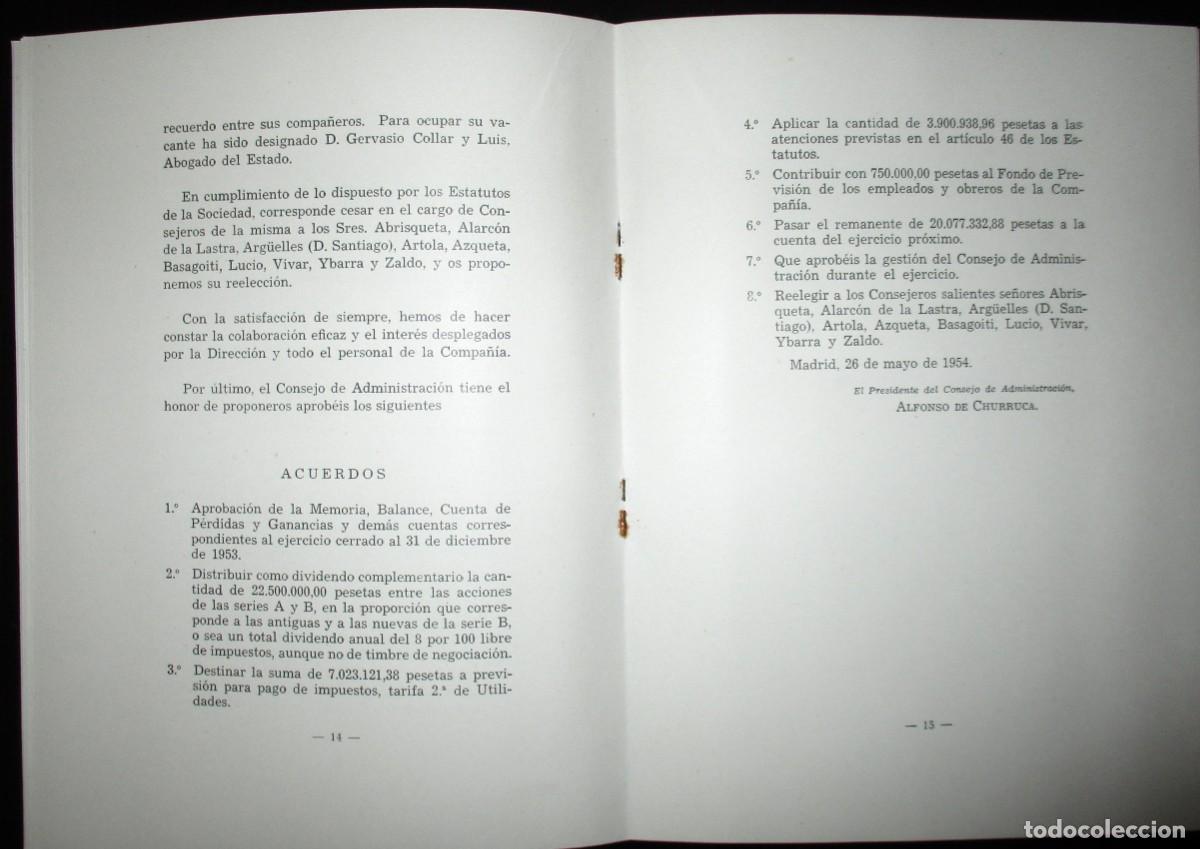 Documentos antiguos: MEMORIA Y BALANCE DE CAMPSA DEL EJERCICIO DE 1953. - Foto 6