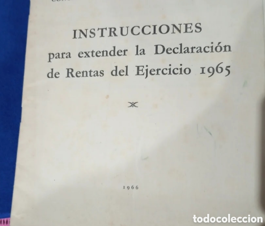 Documentos antiguos: Documento de la declaraci&oacute;n de la renta a&ntilde;o 1965 - Foto 2