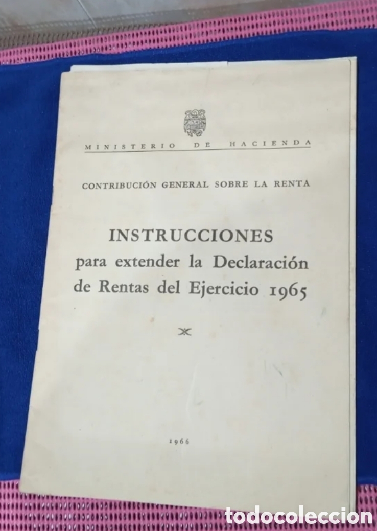 Documentos antiguos: Documento de la declaraci&oacute;n de la renta a&ntilde;o 1965 - Foto 1