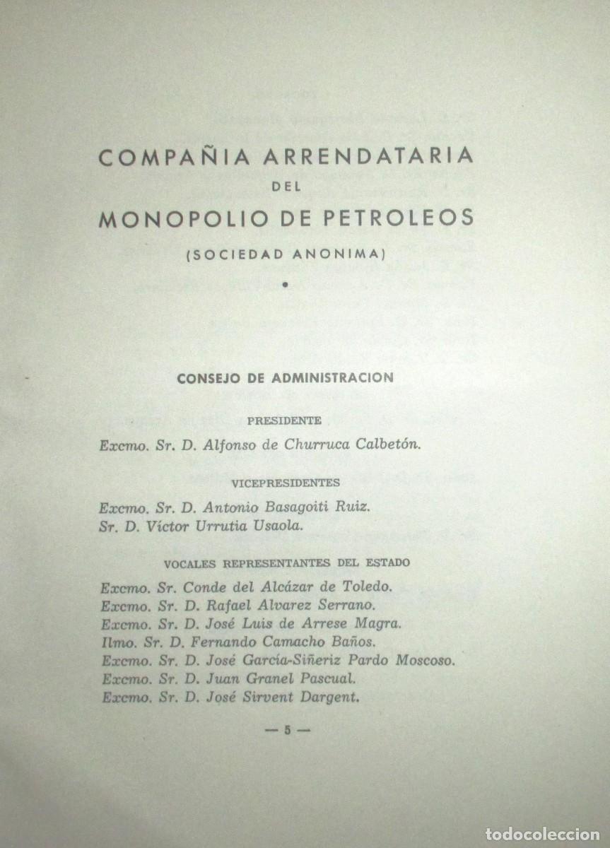 Documentos antiguos: MEMORIA Y BALANCE DE CAMPSA DEL EJERCICIO DE 1954. - Foto 2