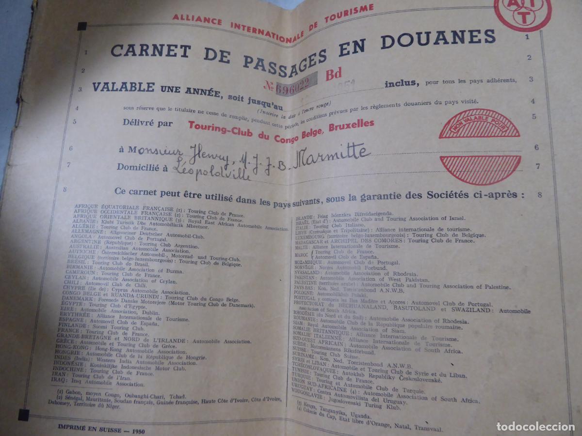 Documentos antiguos: CARNET DE PASSAGES EN DOUANESS 1950 - Foto 1