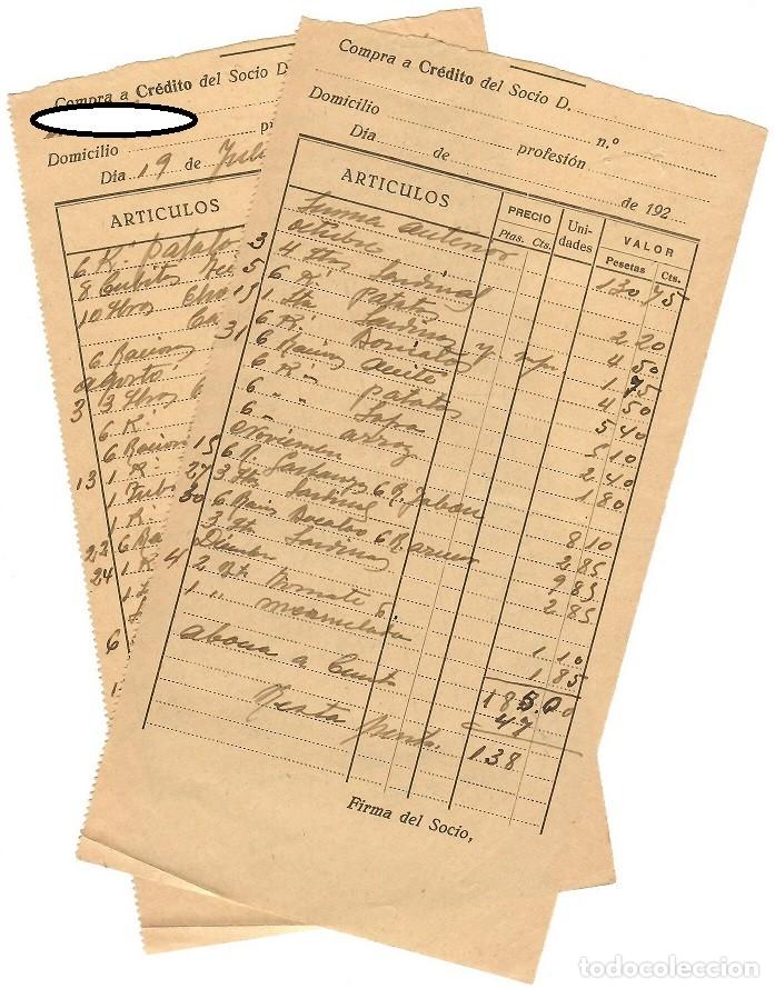 Documentos antiguos: Compra a cr&eacute;dito - Dos hojas del a&ntilde;o 1940 - Foto 1