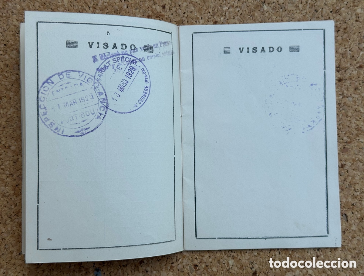 Documentos antiguos: ANTIGUO PASAPORTE ESPA&Ntilde;OL 1929 - Foto 5