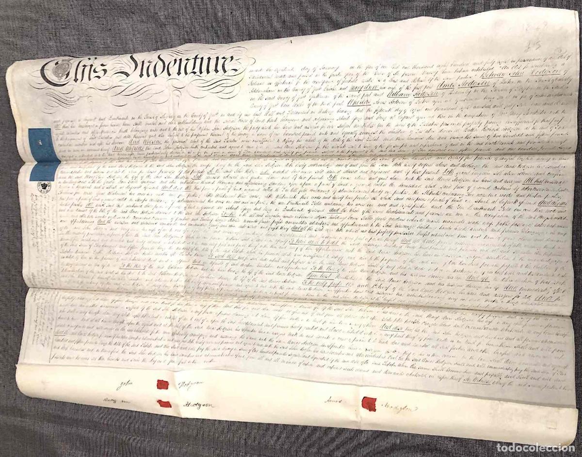 Documentos antiguos: DOCUMENTO DE COMPRA DE TIERRA, LONDON 1848. - Foto 1