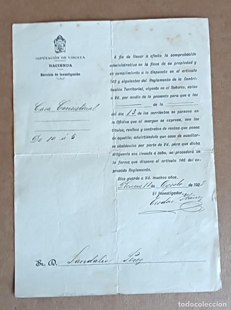 Documentos antiguos: 5 documentos de PLENCIA 1924- 1928(3) - 1930 - Foto 4