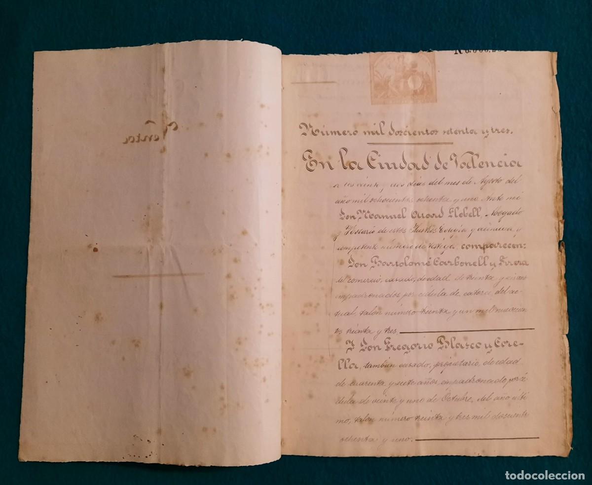 Documentos antiguos: Escritura notarial 1881 completamente manuscrita - Foto 3