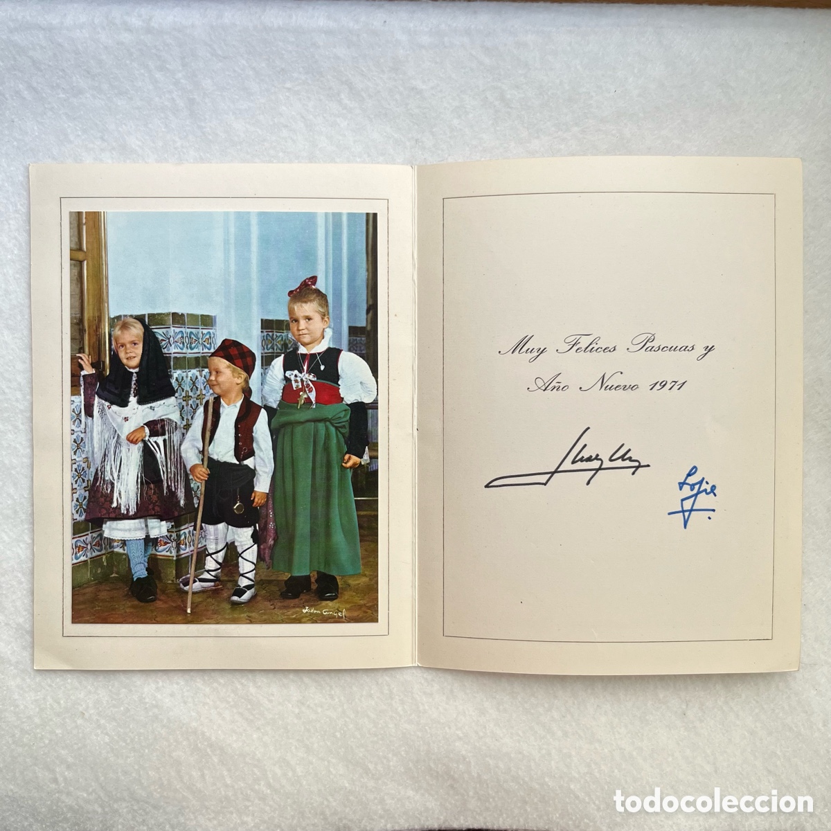Documentos antiguos: FELICITACI&Oacute;N DE NAVIDAD DE LA CASA REAL / ESPA&Ntilde;A - Foto 1