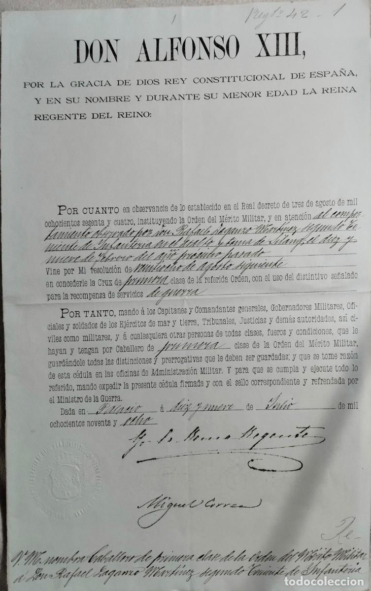 Documentos antiguos: Real C&eacute;dula expedida en nombre de Alfonso XIII ( - Foto 1