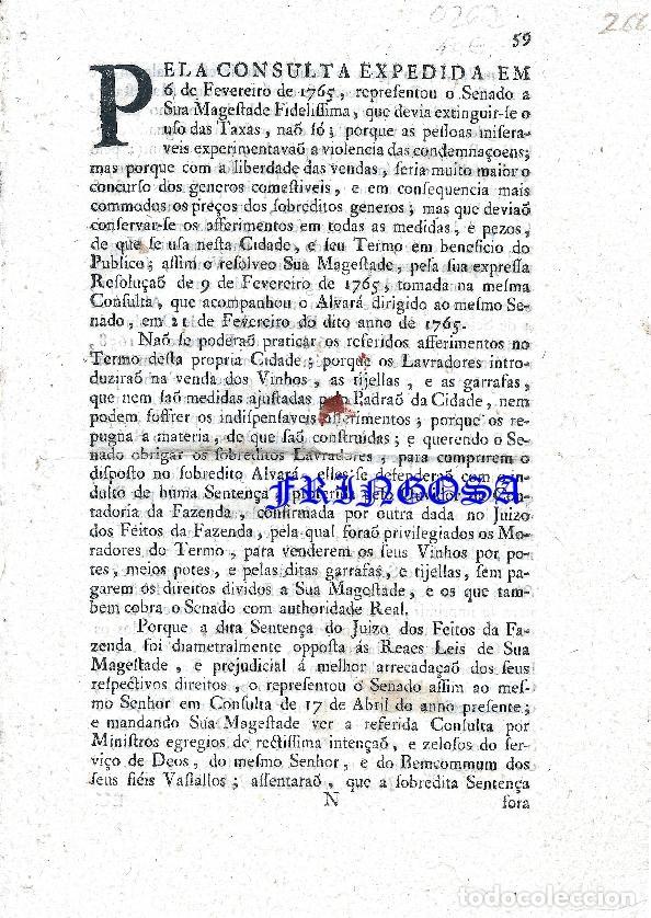 Documentos antiguos: Pela consulta expedida em 6 de Fevereiro de 1765 representou o Senado a Sua Magestade fidelissima,