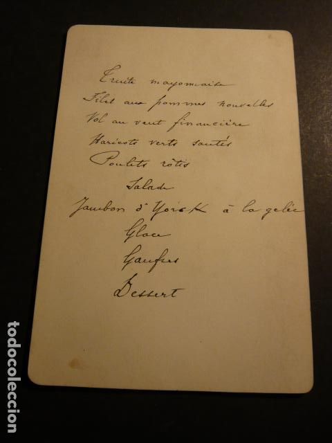 Documentos antiguos: ANTIGUO MENU MINUTA SIGLO XIX - Foto 1