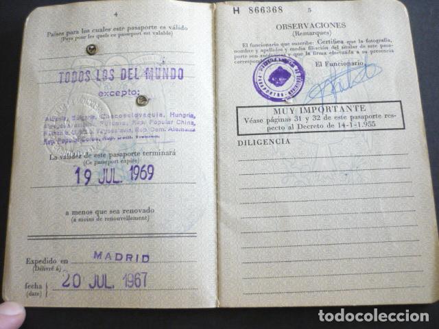 Documentos antiguos: PASAPORTE ESPA&Ntilde;A 1969 - Foto 7