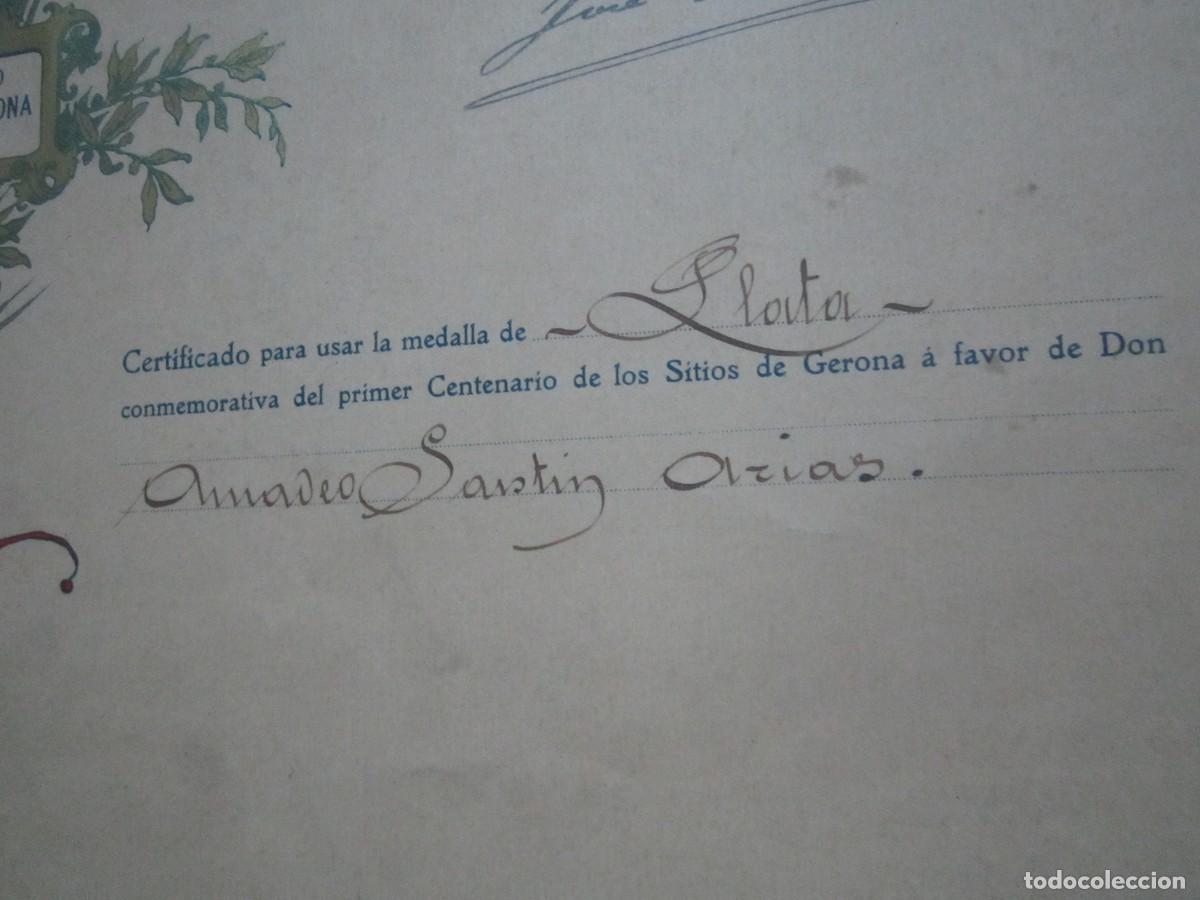 Documentos antiguos: CONCESION DE LA MEDALLA DE PLATA CENTENARIO DE LOS SITIOS DE GERONA, 1910 MA 2 - Foto 7