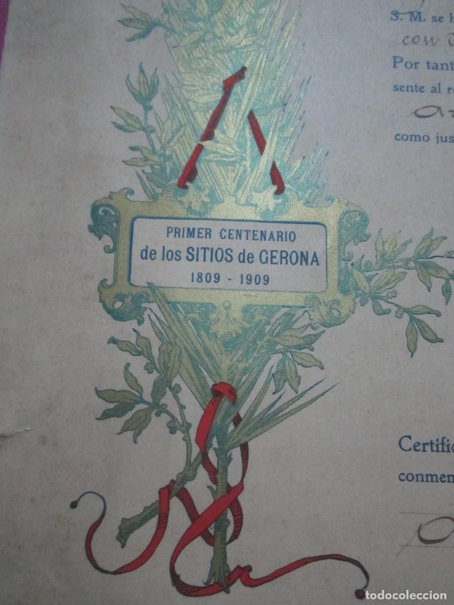 Documentos antiguos: CONCESION DE LA MEDALLA DE PLATA CENTENARIO DE LOS SITIOS DE GERONA, 1910 MA 2 - Foto 8
