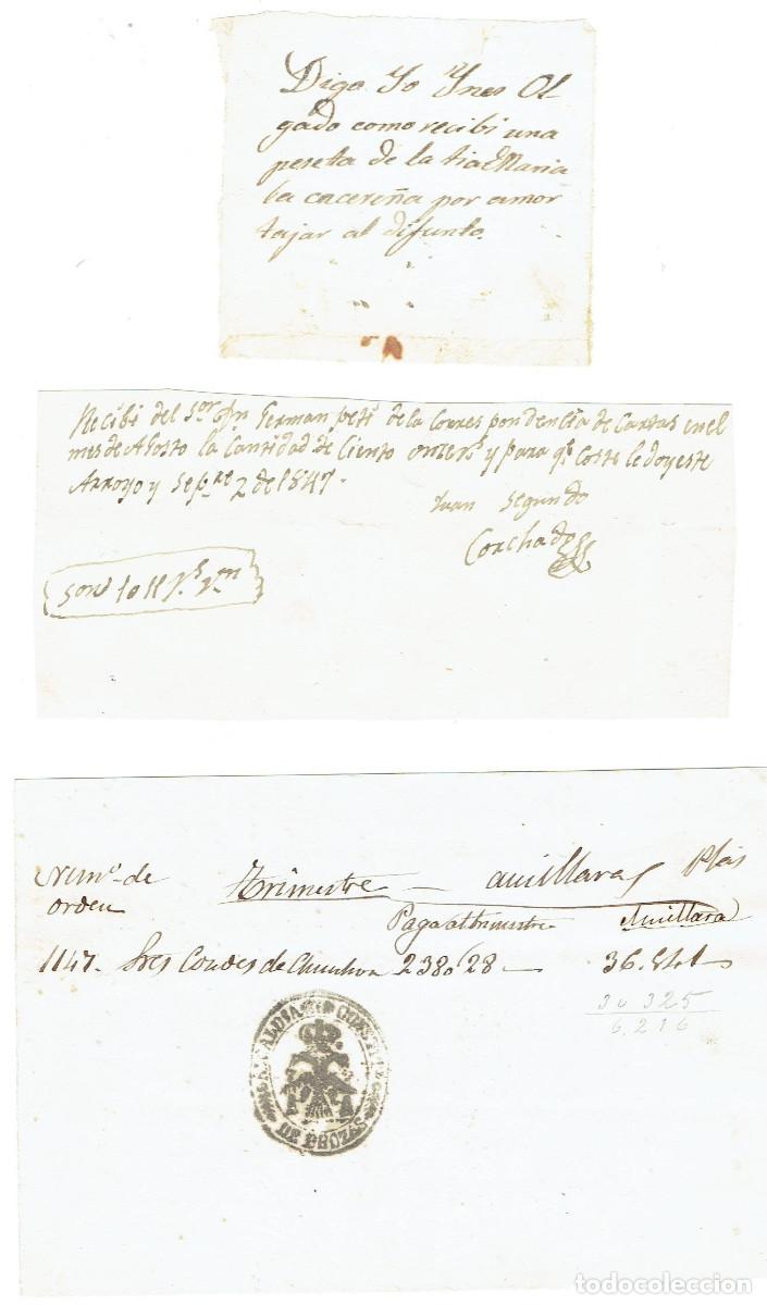 Documentos antiguos: FA7882. DOCUMENTOS. 1856. Conjunto de recibos de car&aacute;cter manuscrito - Foto 1