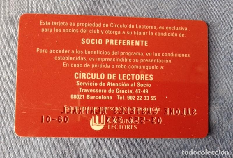 Documentos antiguos: Tarjeta socio Circulo de Lectores - Foto 2