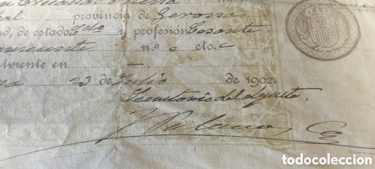 Documentos antiguos: Celula personal espa&ntilde;ola de 1902 - Foto 4