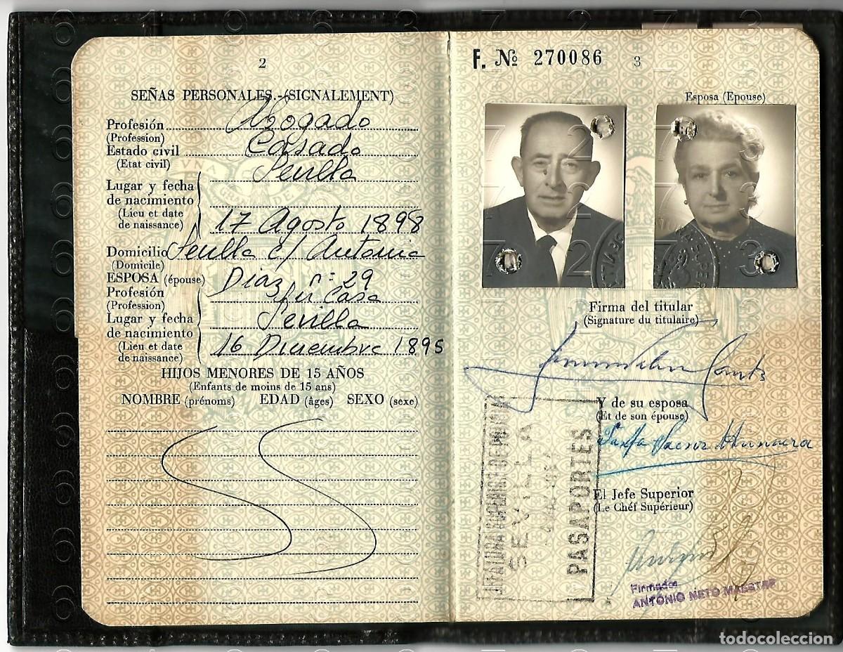Documentos antiguos: SEVILLA PASAPORTE ANTIGUO U94 - Foto 4