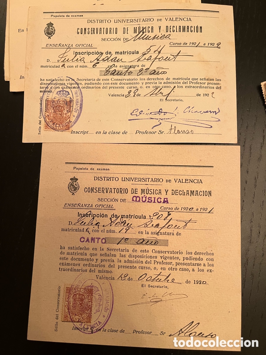 Documentos antiguos: Conservatorio de m&uacute;sica de Bach. A&ntilde;os 20 - Foto 2