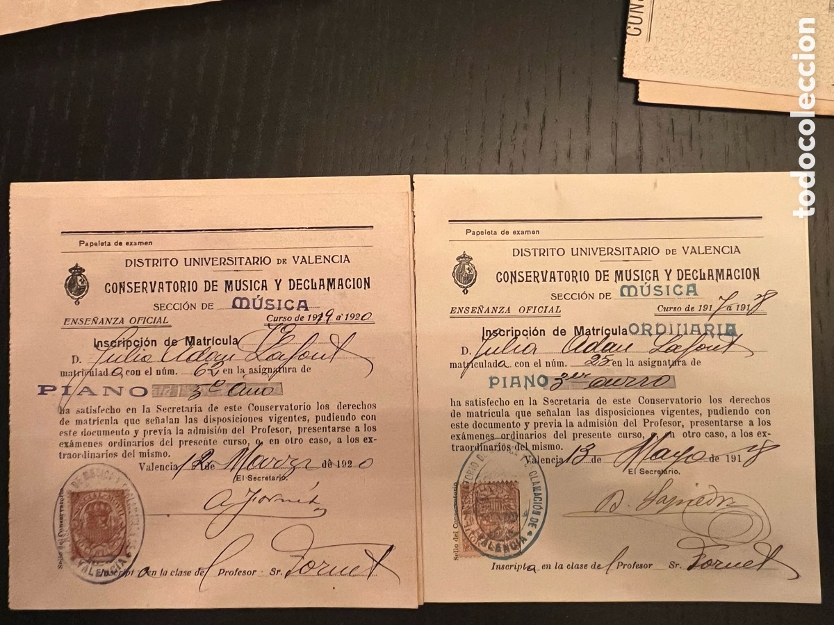 Documentos antiguos: Conservatorio de m&uacute;sica de Bach. A&ntilde;os 20 - Foto 4