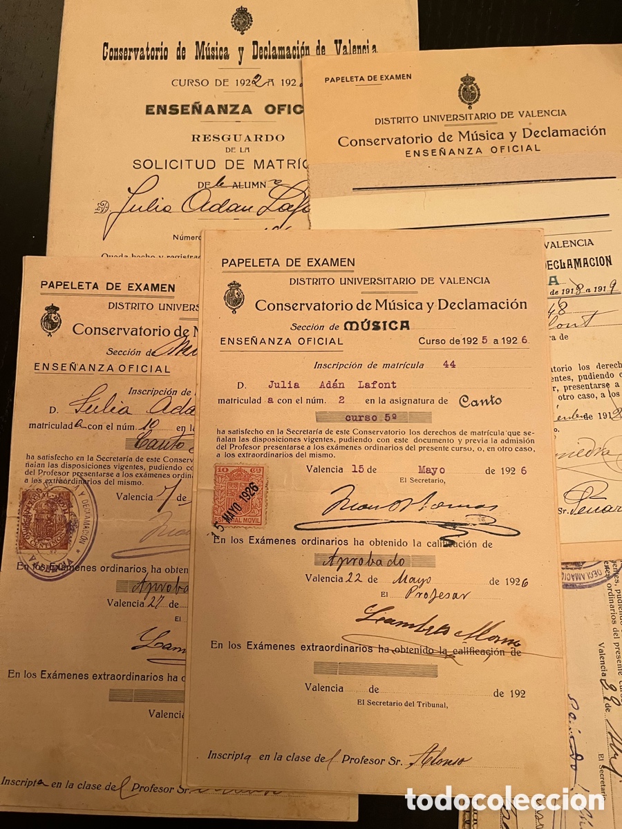 Documentos antiguos: Conservatorio de m&uacute;sica de Bach. A&ntilde;os 20 - Foto 1
