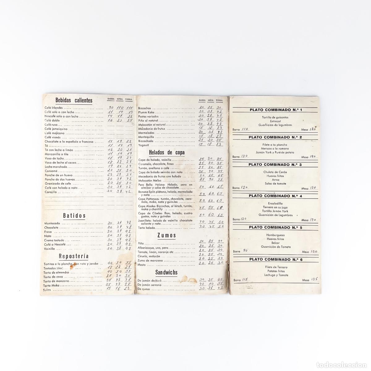 Documentos antiguos: Lista de precios Cafeter&iacute;a Patterson Ferrol. - Foto 2