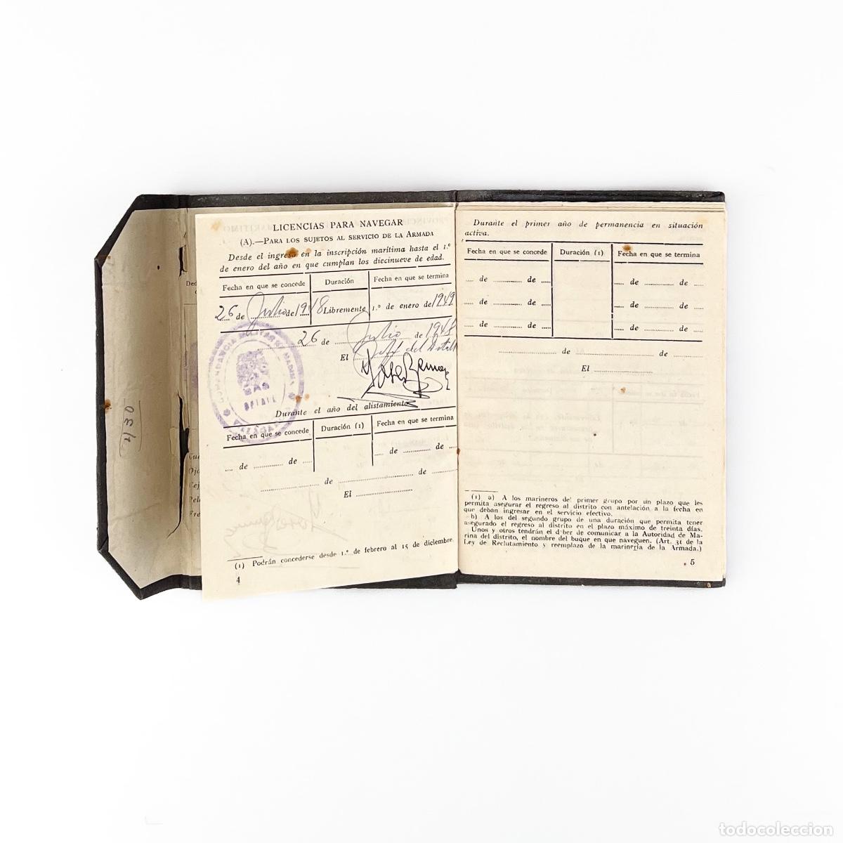 Documentos antiguos: Edici&oacute;n Oficial Libreta de Inscripci&oacute;n Mar&iacute;tima, 1949 - Foto 4