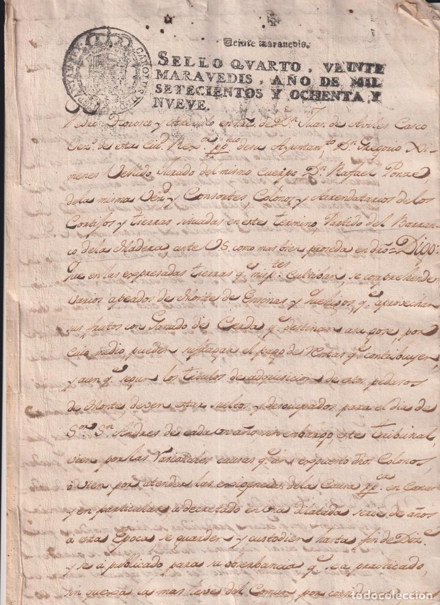 Documentos antiguos: Documento firmado en Ronda M&aacute;laga en el a&ntilde;o 1689 - Foto 1