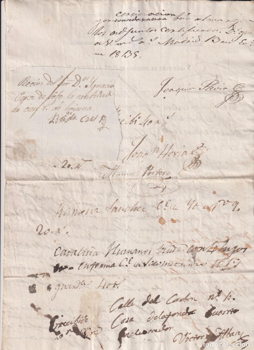 Documentos antiguos: Certificado con sello de pobres del a&ntilde;o 1834 - Foto 2