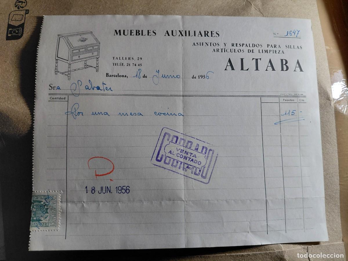 Documentos antiguos: DOCUMENTO ANTIGUO - BARCELONA 1956 - albaran venta muebles - Foto 1