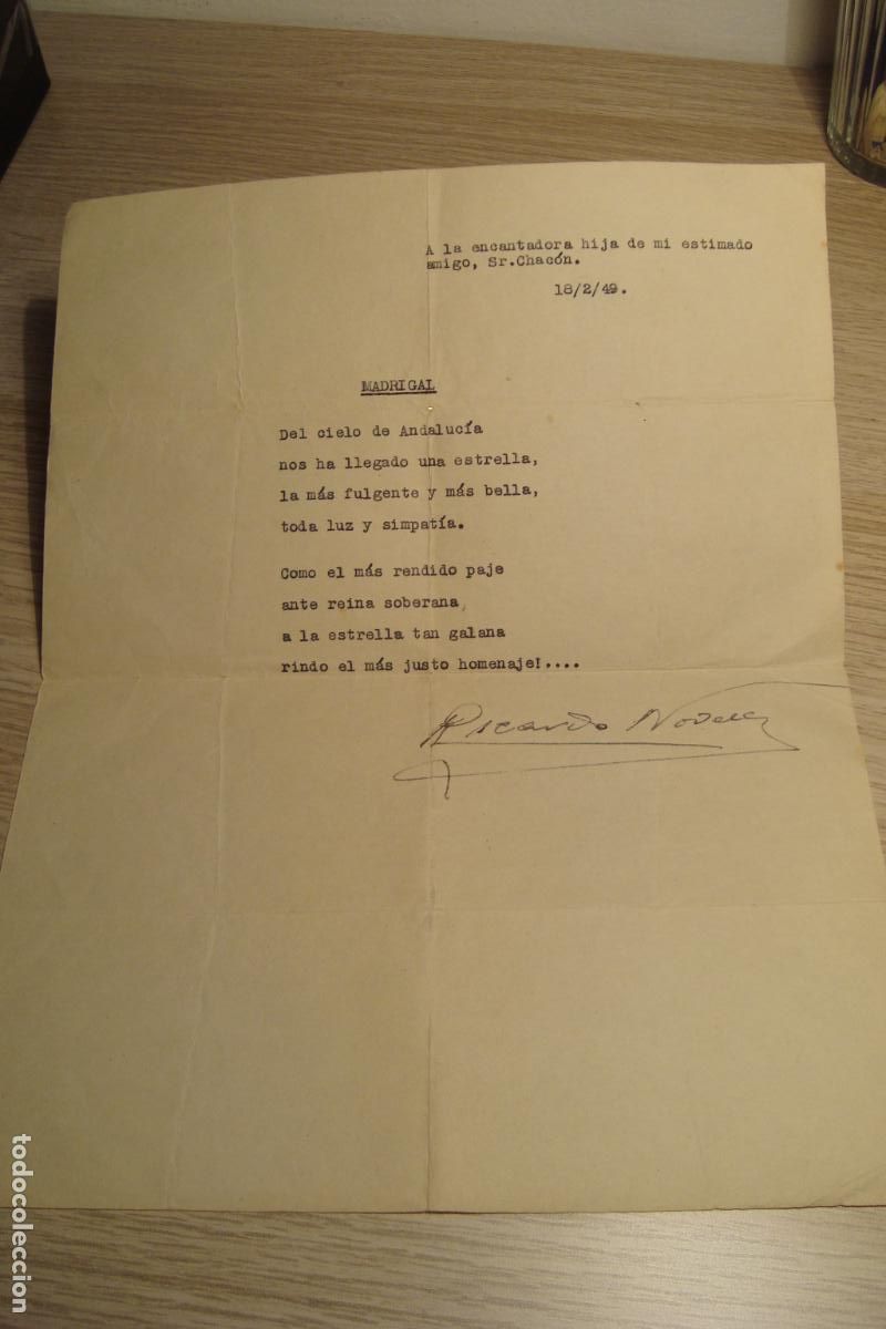 Documentos antiguos: ANTIGUO POEMA MADRIGAL CON DEDICATORIA EN 1949. - Foto 1