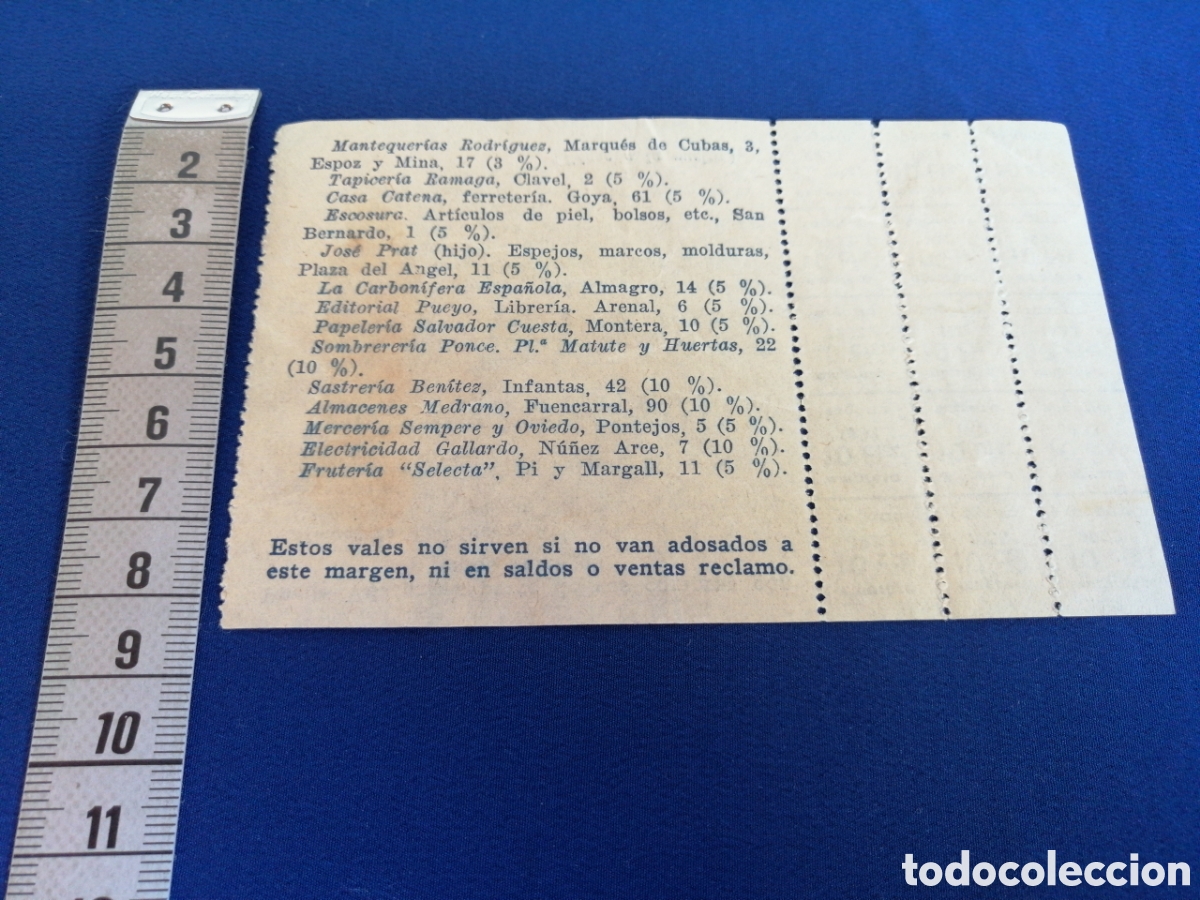 Documentos antiguos: ALMACENES RODR&Iacute;GUEZ (MADRID) CUPONES A&Ntilde;O 1933 - Foto 3