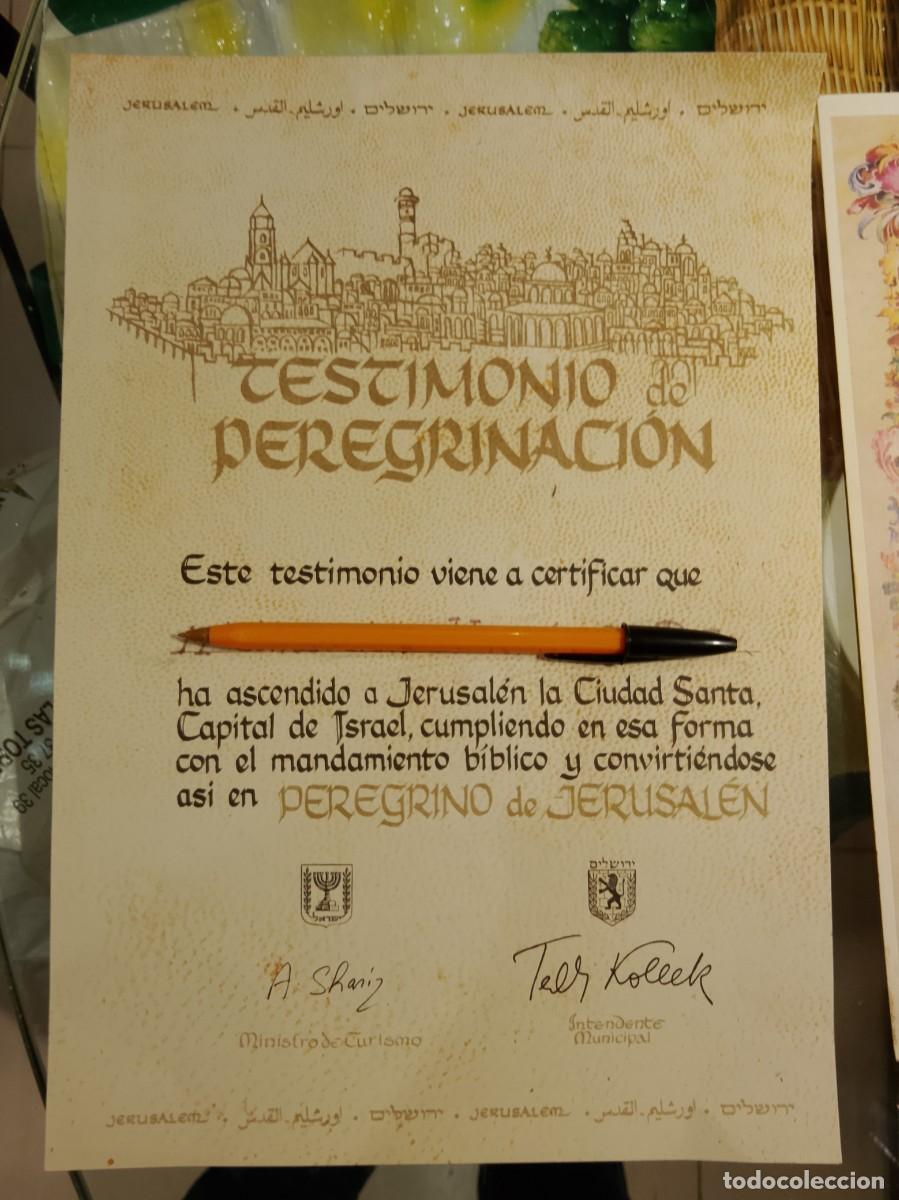 Documentos antiguos: TESTIMONIO DE PEREGRINACION A Jerusal&eacute;n - Foto 1