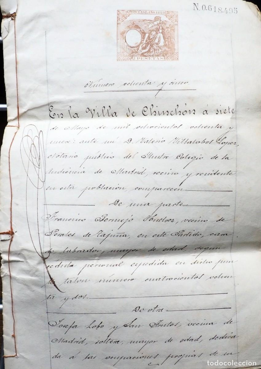 Documentos antiguos: ANTIGUO DOCUMENTO DE LA VILLA DE CHINCH&Oacute;N (MADRID). A&Ntilde;O 1889 - Foto 1