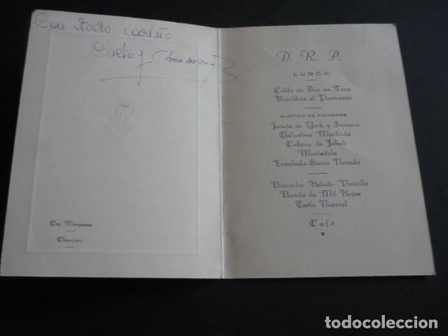 Documentos antiguos: MENU HOTEL RITZ MADRID 1961 - Foto 1