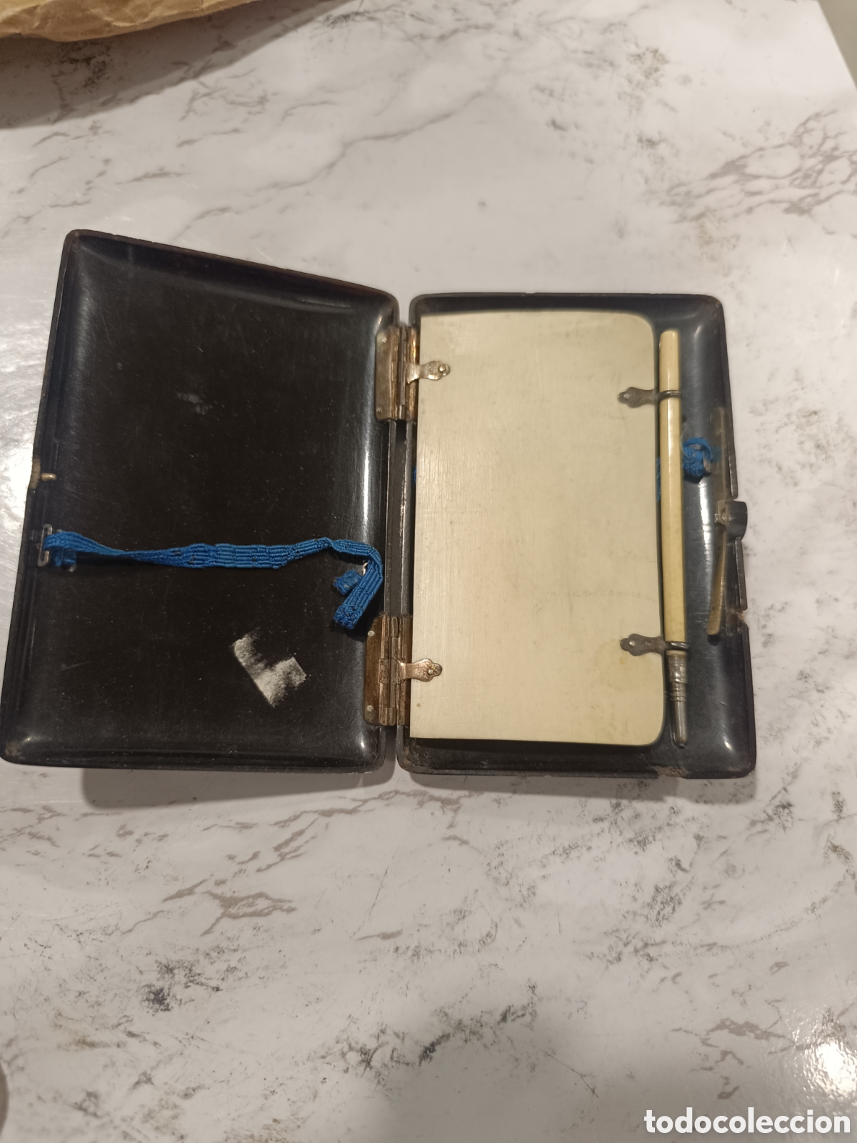 Documentos antiguos: Carnet de baile de carey y nacar y plata - Foto 3