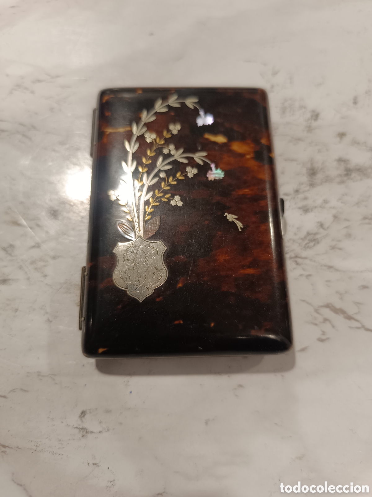 Documentos antiguos: Carnet de baile de carey y nacar y plata - Foto 1