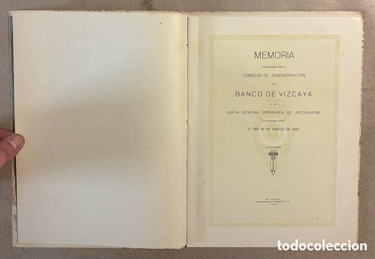 Documentos antiguos: BANCO DE VIZCAYA. MEMORIA CORRESPONDIENTE AL EJERCICIO 1941. - Foto 2
