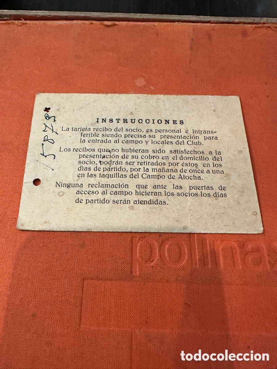 Documentos antiguos: CARNET DE SOCIO DE LA REAL SOCIEDAD DE JUNIO DE 1942 - Foto 2