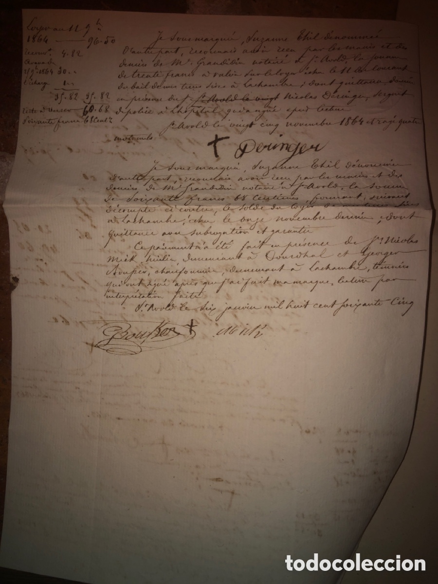 Documentos antiguos: Manuscrito antiguo ( abril 1861) - Foto 3