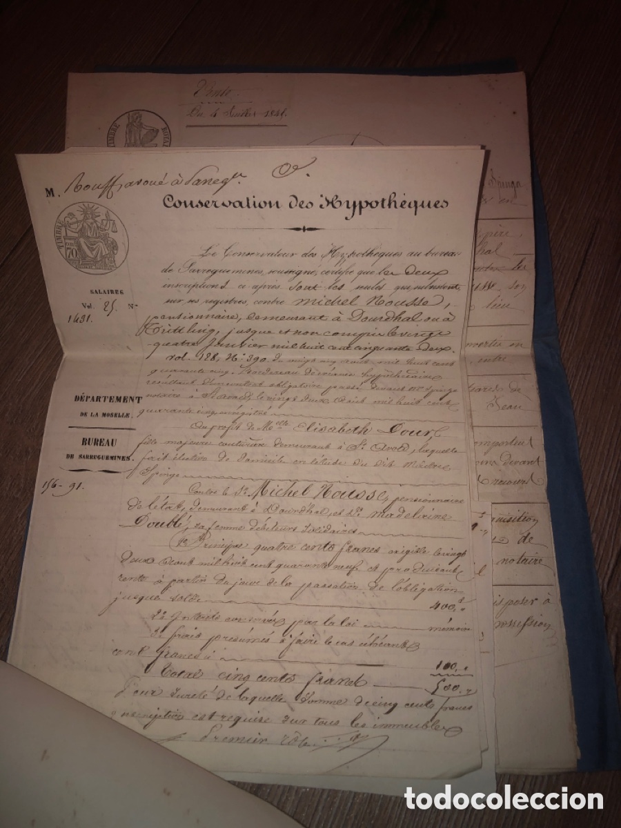 Documentos antiguos: Documentos antiguos 1841 - Foto 3